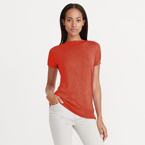 Ralph Lauren Lauren Silk-blend Cap-sleeve Sweater Brilliant Red