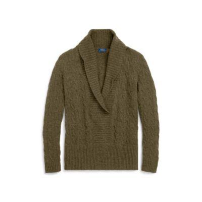 Ralph Lauren Shawl-collar Cashmere Sweater Loden Heather
