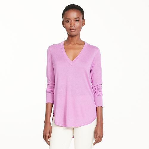 Ralph Lauren Lauren Silk-blend V-neck Sweater Pure Lilac