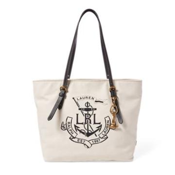 Ralph Lauren Lrl Medium Canvas Tote Natural