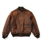 Ralph Lauren Rrl Leather Aviator Jacket Brown