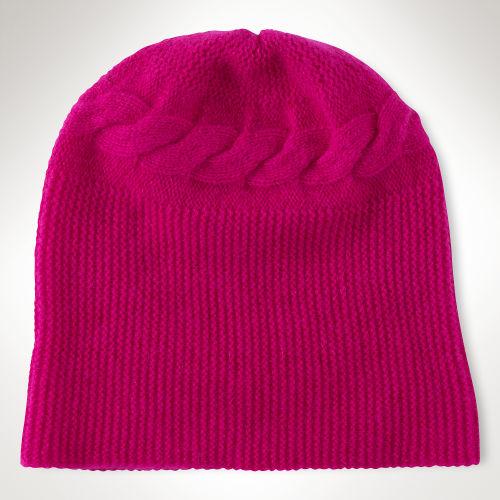 Ralph Lauren Lauren Cashmere Skull Cap Fuchsia Berry