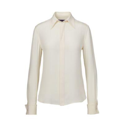 Ralph Lauren Francoise Silk Shirt Off White