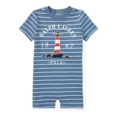 Ralph Lauren Cotton Jersey Graphic Shortall Capri Blue/bluebell 3m