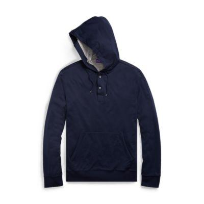 Ralph Lauren Cotton Hooded Henley T-shirt Navy/heather