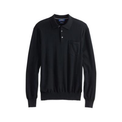 Ralph Lauren Collared Cotton Sweater Polo Black