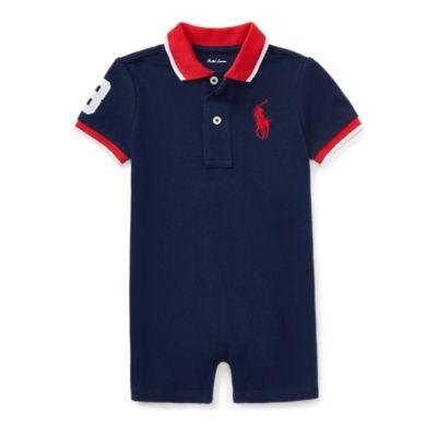 Ralph Lauren Cotton Mesh Polo Shortall Newport Navy 12m