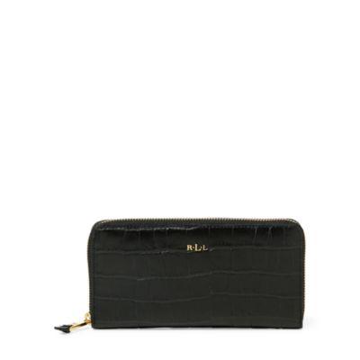 Ralph Lauren Embossed Newbury Zip Wallet Black