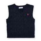 Ralph Lauren Cable-knit Cotton Vest Hunter Navy 24m
