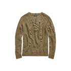 Ralph Lauren Lace-up Linen Sweater Green