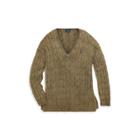 Ralph Lauren Cable Cotton V-neck Sweater Olive