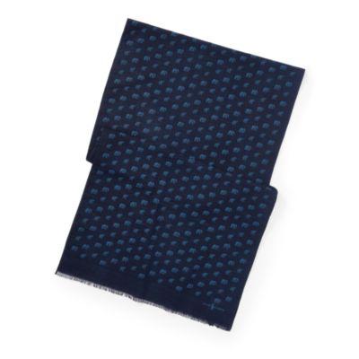 Ralph Lauren Reversible Silk-linen Scarf Indigo