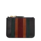 Ralph Lauren Striped Suede Mini Zip Pouch Navy Multi