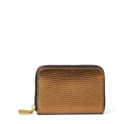 Ralph Lauren Lizard-embossed Leather Wallet Gold
