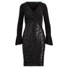 Ralph Lauren Sequined Jersey Dress Black/black Sqn/black