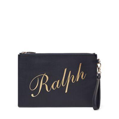 Ralph Lauren Calfskin Ralph Wristlet Navy