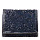 Ralph Lauren Rrl Trifold Tooled Leather Wallet Indigo