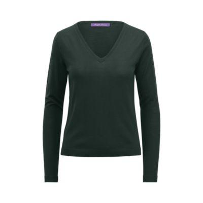 Ralph Lauren Merino Wool V-neck Sweater Regent Green