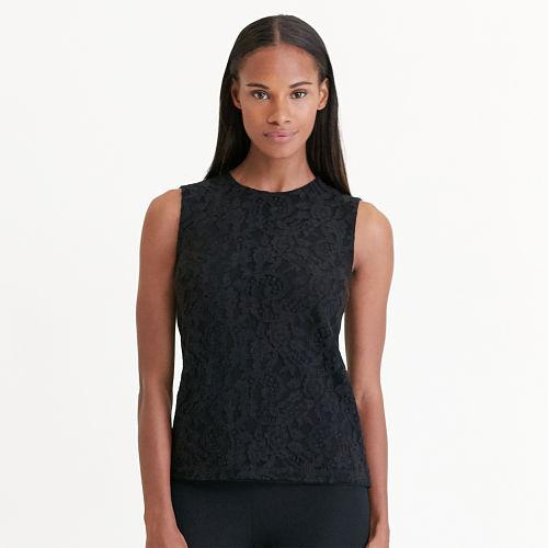 Ralph Lauren Lauren Lace-overlay Tank Black
