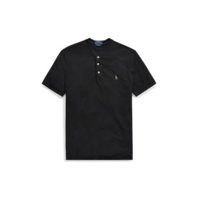 Ralph Lauren Featherweight Mesh Henley Polo Black 4x Big