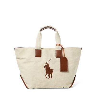 Ralph Lauren Cotton-jute Big Pony Tote Natural