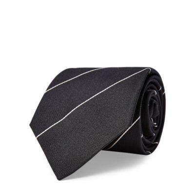 Ralph Lauren Striped Silk Tie Black