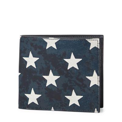 Ralph Lauren Star-spangled Leather Wallet Navy/white