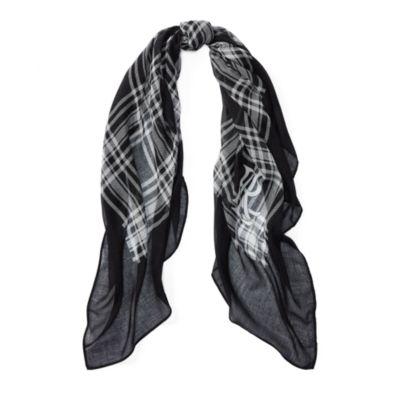 Ralph Lauren Amy Plaid Square Scarf Black