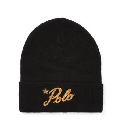 Ralph Lauren Polo Merino Wool Beanie Black/gold