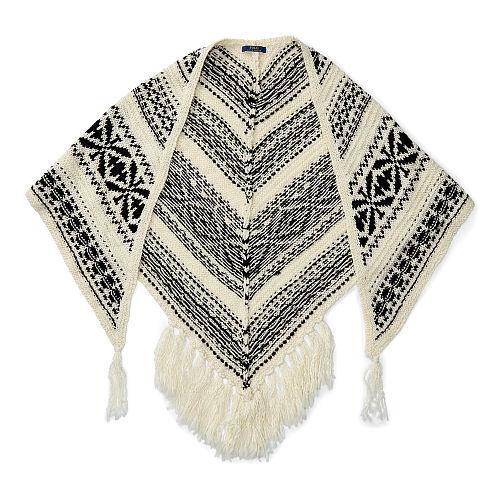 Polo Ralph Lauren Geometric Triangle Scarf Cream/black