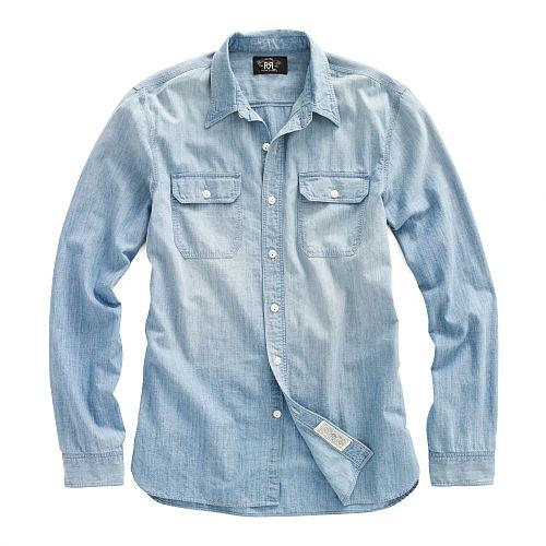 Ralph Lauren Rrl Waverly Chambray Workshirt Medium Wash