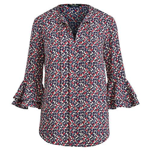 Ralph Lauren Lauren Floral Flutter-sleeve Top