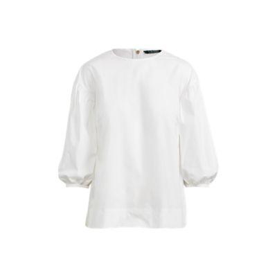 Ralph Lauren Cotton Bishop-sleeve Top White