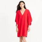 Ralph Lauren Lauren Flutter-sleeve Crepe Dress Brilliant Red