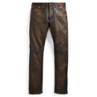 Ralph Lauren Slim Fit Leather Pant Dark Brown