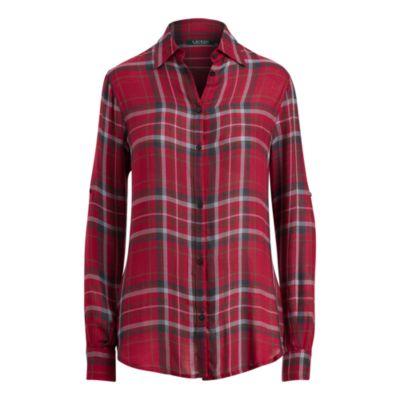 Ralph Lauren Plaid Twill Shirt Pink Multi