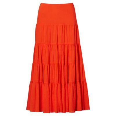 Ralph Lauren Cotton Gauze Maxiskirt Sunset Orange