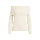 Ralph Lauren Cable Off-the-shoulder Sweater Cream