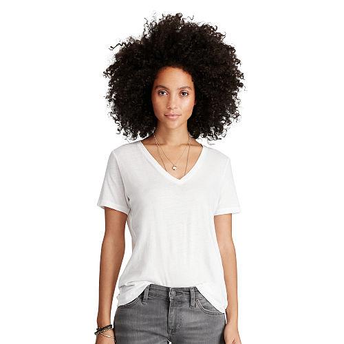 Ralph Lauren Denim & Supply Cotton Jersey V-neck Tee White
