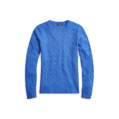 Ralph Lauren Cable-knit Cashmere Sweater Maidstone Blue