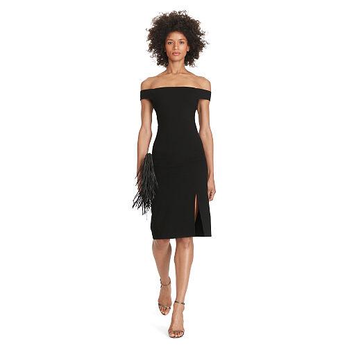 Polo Ralph Lauren Off-the-shoulder Ponte Dress Polo Black