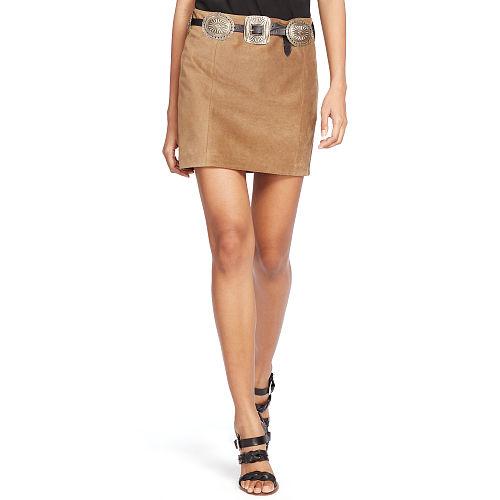 Polo Ralph Lauren Suede Miniskirt Club Brown