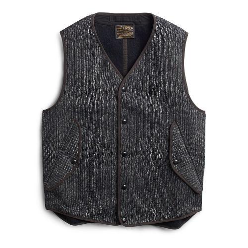 Ralph Lauren Rrl Wool-cotton Utility Vest Navy