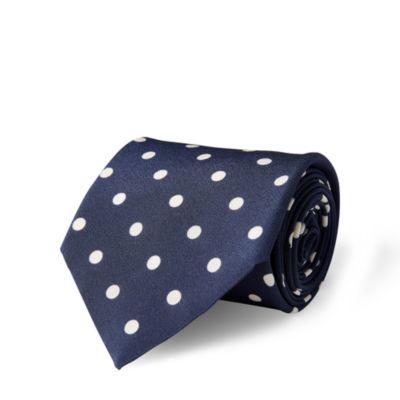Ralph Lauren Polka-dot Silk Crepe Tie Navy