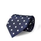 Ralph Lauren Polka-dot Silk Crepe Tie Navy