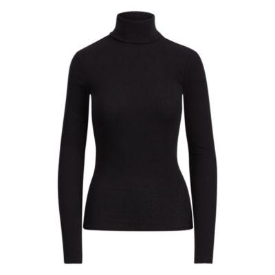 Ralph Lauren Slim Fit Cashmere Turtleneck Polo Black