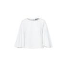 Ralph Lauren Crepe Bell-sleeve Cropped Top White