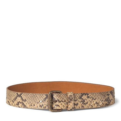 Ralph Lauren Python Roller-buckle Belt Rl Tan