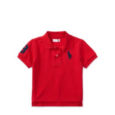 Ralph Lauren Cotton Mesh Polo Shirt Signal Red 12m