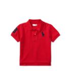 Ralph Lauren Cotton Mesh Polo Shirt Signal Red 12m